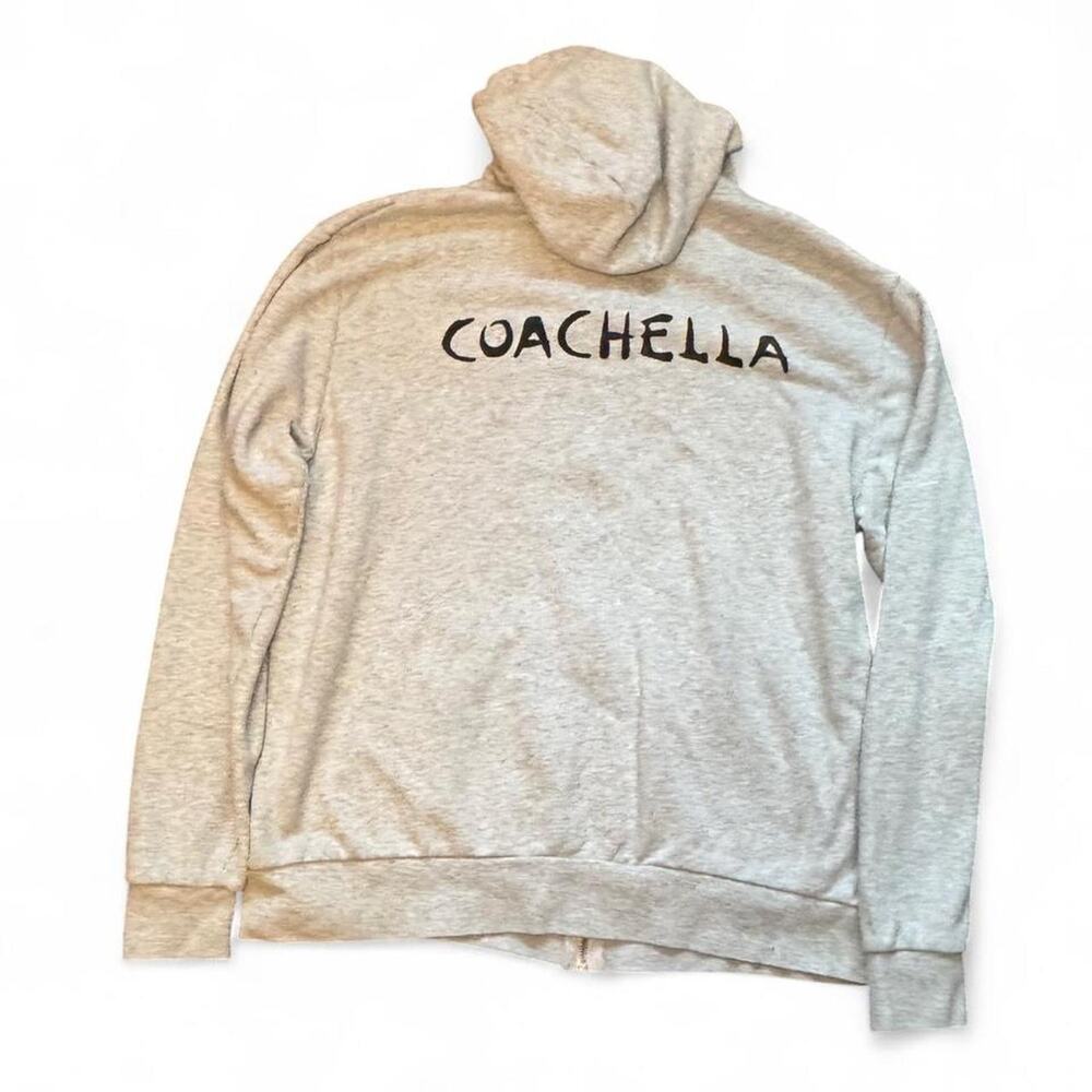 NEW Coachella Music Festival x H&M Collab Heather Cream Zip-Up Hoodie — XL - Picture 5 of 7